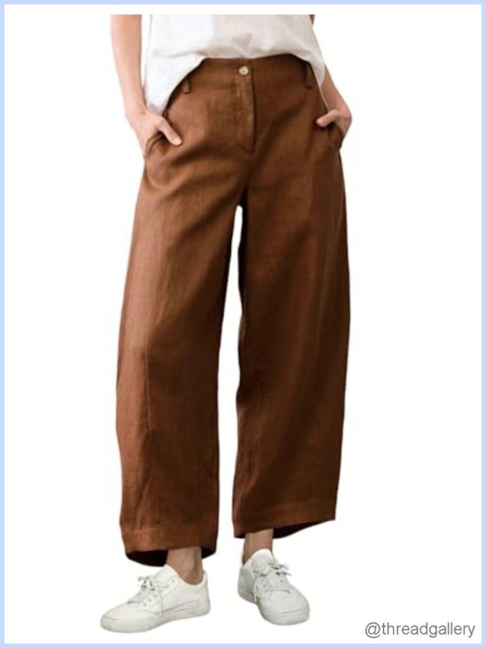 Linen Cotton Wide Leg Palazzo Pants Summer Beach Capri